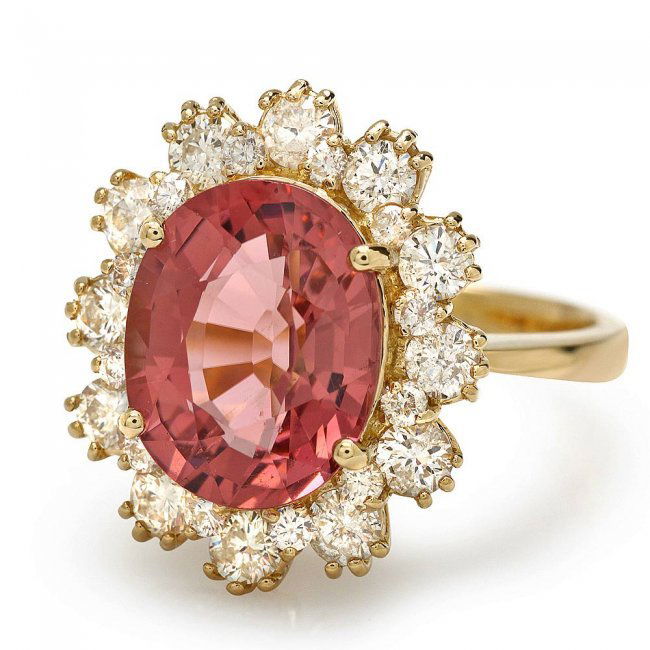 14k Gold 5ct Tourmaline 1.20ct Diamond Ring: Retail: $13,780.00 ****** 14k Gold 5ct Tourmaline 1.20ct Diamond Ring ****** Metal: 14k Solid Yellow Gold / Size: 7 / Total Item Weight: 7.0 grams / Country Made: United States / / Main Stone: Tourmal