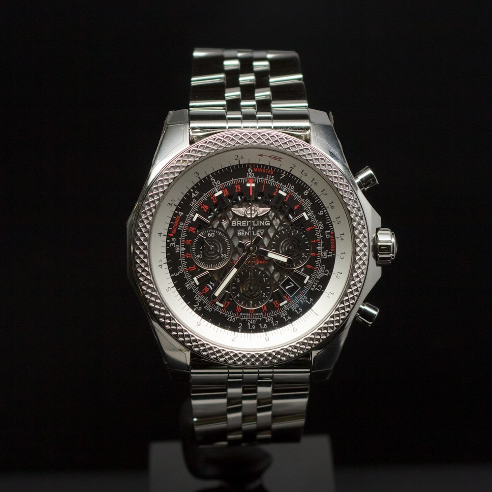 Breitling Bentley GMT 49mm Stainless Steel Men's: ****** Breitling Bentley GMT 49mm Stainless Steel Men's Wristwatch ****** One Mens, Breitling SS Bentley GMT electronically tested and polished / Case: Steel 49mm / Dial: Black / Bracelet: Steel / Sta