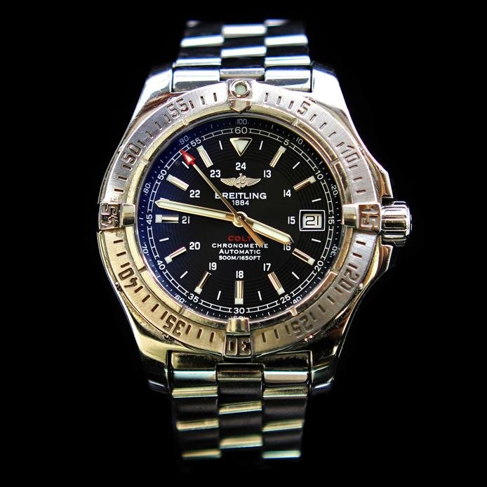 Breitling Colt Automatic SS 41mm Black Dial Luxury Mens: ****** Breitling Colt Automatic SS 41mm Black Dial Luxury Mens Wristwatch ****** Breitling Colt Automatic SS 41mm Black Dial Luxury Mens Wristwatch electronically tested and polished / Case: Steel 41m