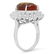 14K Gold 4.11ct Fire Agate 1.92cts Diamond Ring - 2