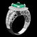 14k White Gold 2.00ct Emerald 1.30ct Diamond Ring - 2