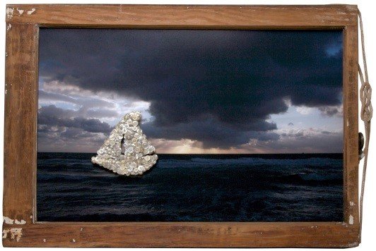 Debranne Cingari: Jacobs Ladder at Sea, 2011: Debranne Cingari (b. 1963) Jacobs Ladder at Sea 2011 mixed media assemblage 22 X 32 inches