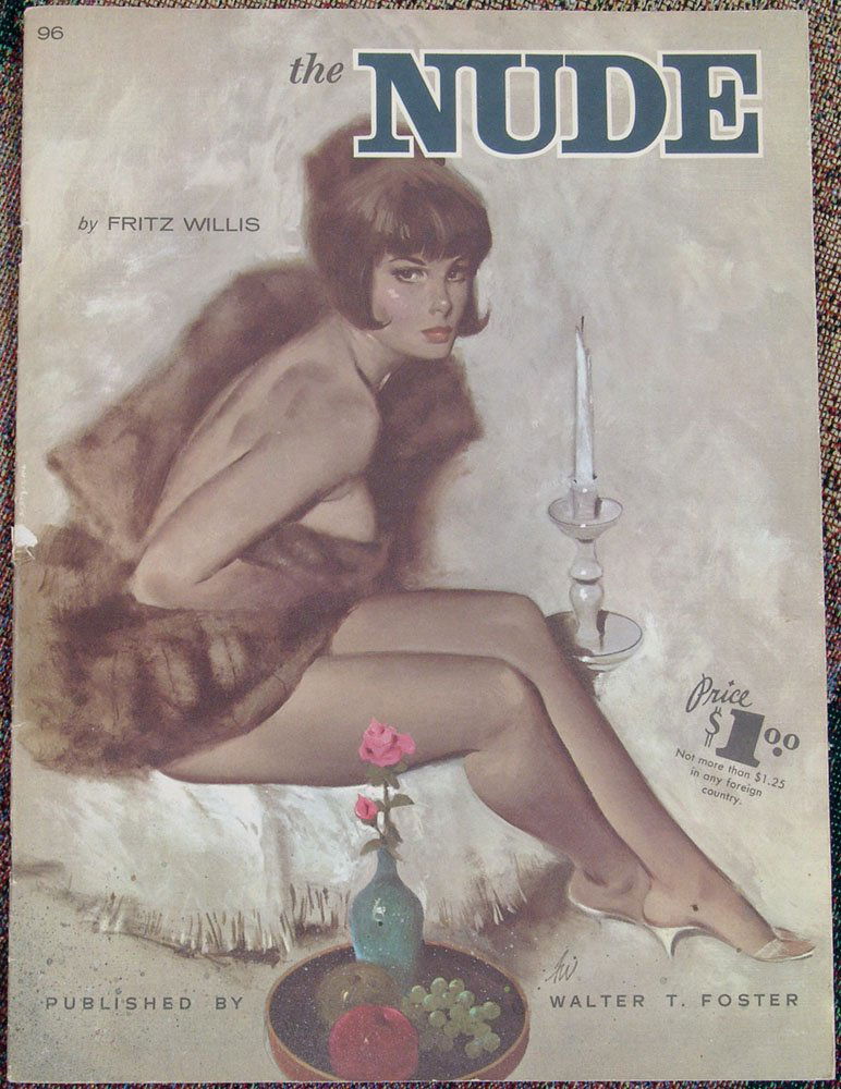 1950s Book THE NUDE by Fritz Willis-Pinup-How To Draw: This is a vintage 1950s Walter T. Foster "How To Draw" book titled THE NUDE by famous pin-up artist Fritz Willis. Oversized paperback book where each page continues a series of gorgeous pencil and p