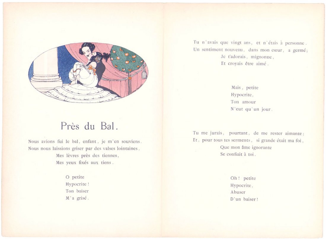 1919 LA GUIRLANDE-3 Pochoir Gems-WEGENER, HEMARD, STAB: This is a lot of three vintage 1919 LA GUIRLANDE pochoirs. From the articles LES TANGOGOS and PRES DU BAL. Artists: GERDA WEGENER, JOSEPH HEMARD and RAYMOND STAB. Three pochoirs from the 1919 Frenc