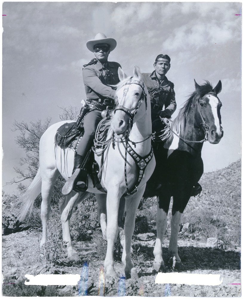 THE LONE RANGER Vintage Promo Photo-Moore & Silverheels: This is a super vintage promo photograph of Clayton Moore as the Lone Ranger and Jay Silverheels as Tonto in the TV series The Lone Ranger. Iconic Lone Ranger imagery that's as good as it gets. I don'