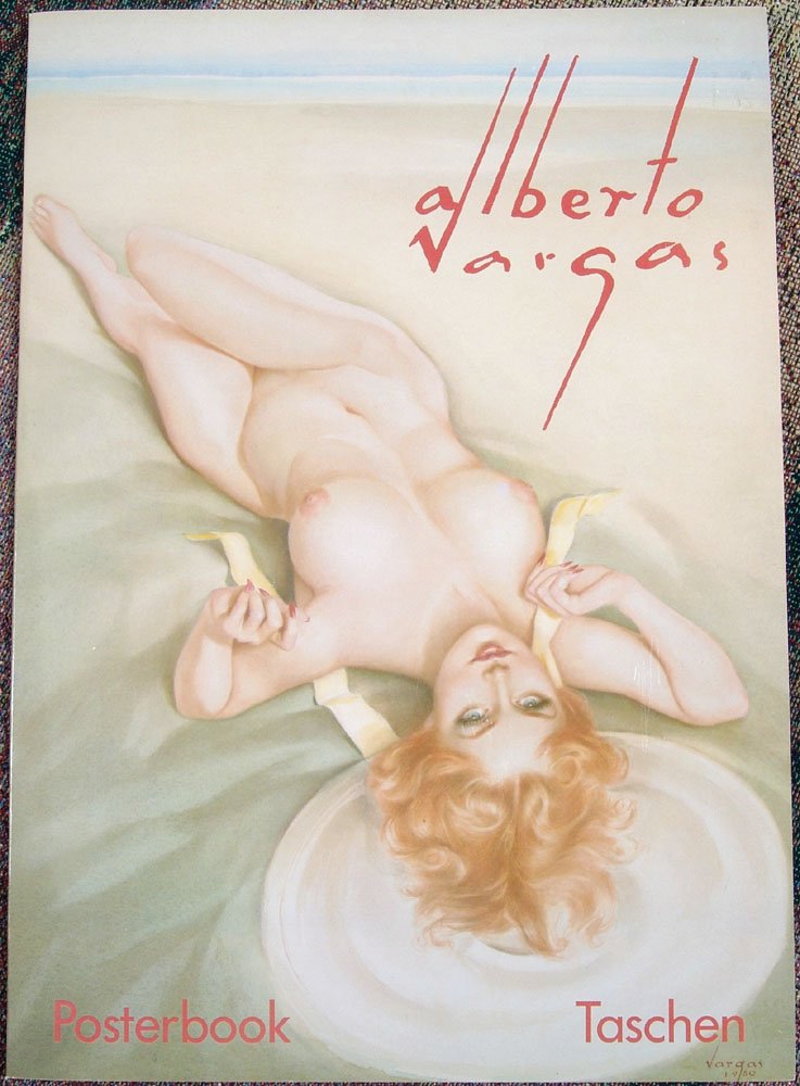 ALBERTO VARGAS Posterbook-Marilyn Monroe, Nude Redhead: This is a rare and out-of-print 1991 posterbook with six large prints of works by Alberto Vargas.Published by Taschen. Self-folding posterbook with descriptive text in English, German, and French, con