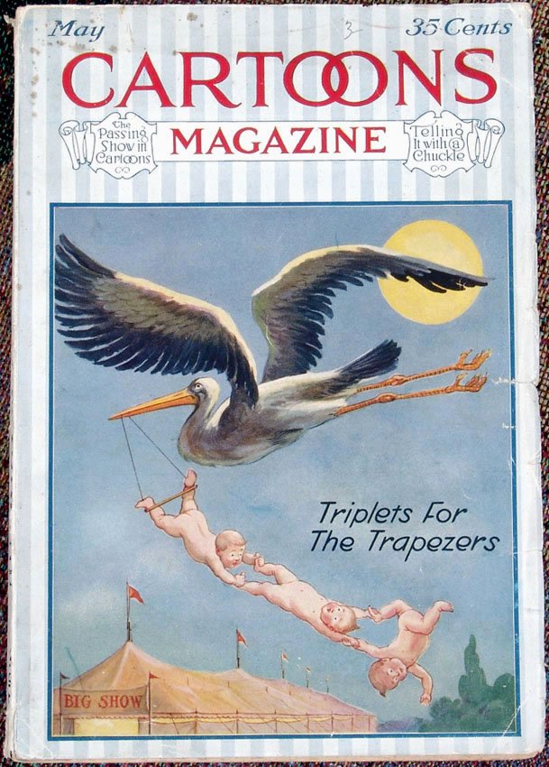1921 CARTOONS Magazine: Cars Uncle Sam Baseball Booze: This is an antique May 1921 Cartoons Magazine. Features: Primer of Motoring - automobiles Uncle Sam - many Baseball Fever Russia - Trotsky and Lenin Prohibition Black Americana The Railroads Mi