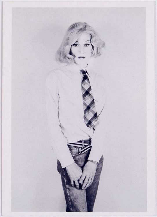 1985 MAKOS Photo Postcard ANDY WARHOL as a Woman: This is a 1985 postcard of Andy Warhol wearing makeup and a wig; titled Altered Image. Photo by famous photographer Christopher Makos. **MORE postcards from 1950s to 1990s (risque, nude, art sci-fi, o