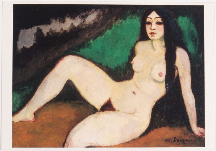 KEES VAN DONGEN Art Postcard Nude DE SPAANSE SIRENE: This is a circa 1990 postcard featuring c1912 artwork of a nude woman by Kees van Dongen titled De Spaanse Sirene. Printed in Holland. **MORE postcards from 1950s to 1990s (risque, nude, art sci-fi, o