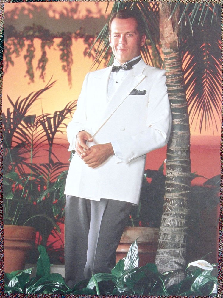 1980s Bruce Willis Poster - MOONLIGHTING TV Show: This is a vintage 1980s Bruce Willis print/poster from Playboy magazine. There is a Nagel print on the reverse side. SIZE: Approx. 11" x 15". ****** We provide in-house shipping. Low shipping costs! C