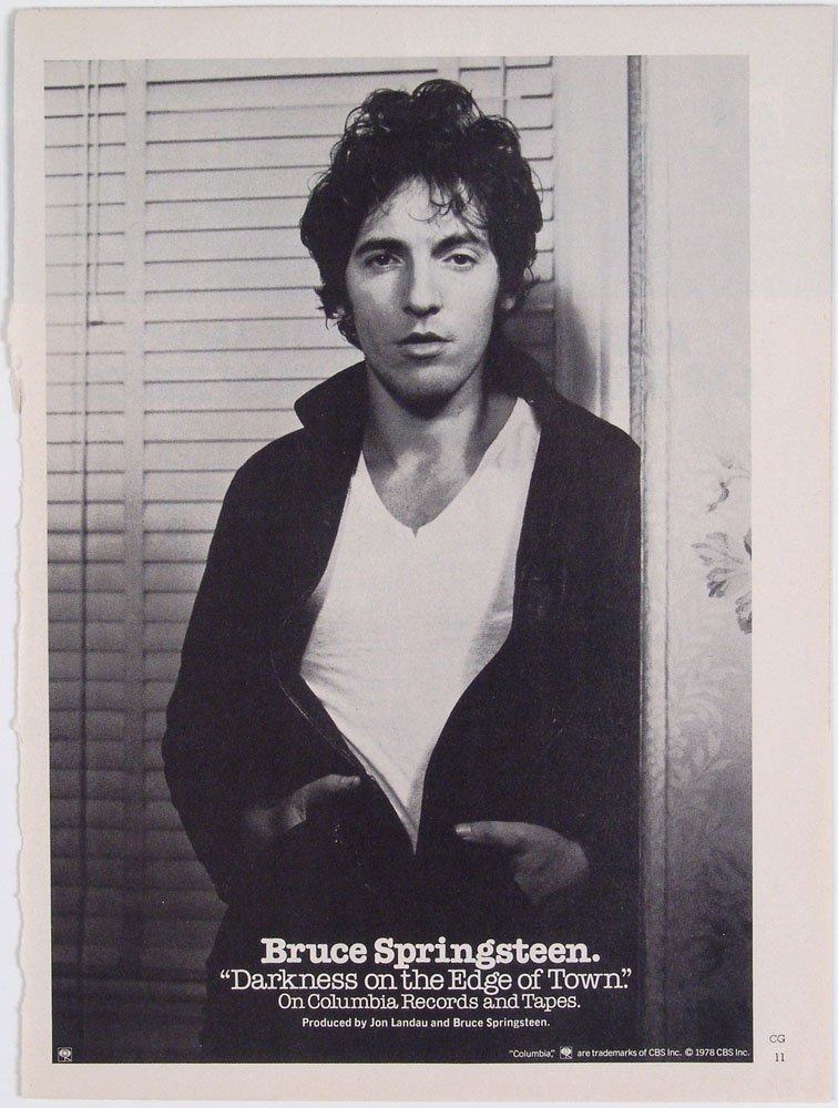 Vtg 1978 Ad DARKNESS ON THE EDGE OF TOWN Springsteen: This is a vintage 1978 magazine advertisement for Bruce Springsteen's Darkness on the Edge of Town album. SIZE: Approx. 8" x 11". ****** We provide in-house shipping. Low shipping costs! Combine items