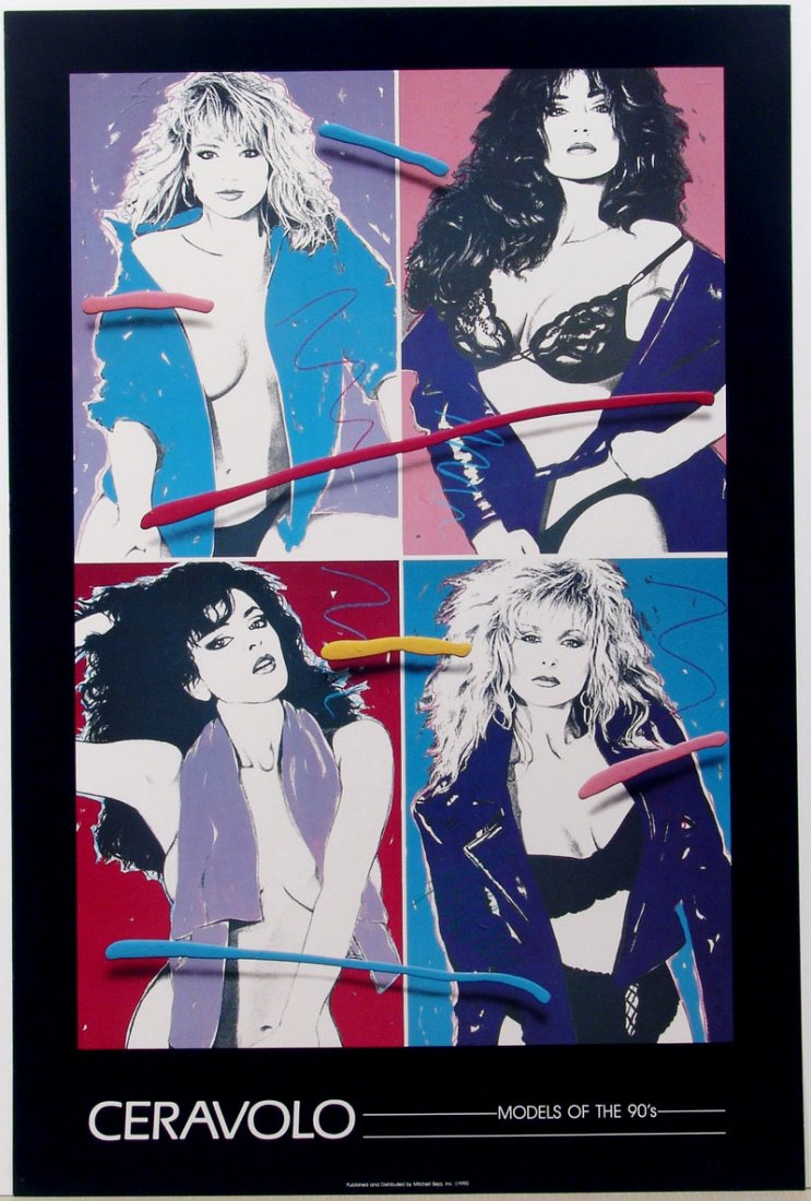 Poster/Print MODELS OF THE 90s Ceravolo Nude/Lingerie: This is a vintage poster/print titled Models of the 90's by Ceravolo. Published and distributed by Mitchell Beja, Inc., 1990. SIZE: Approx. 24" x 36". Born in New York on May 30, 1953, Coravolo was in