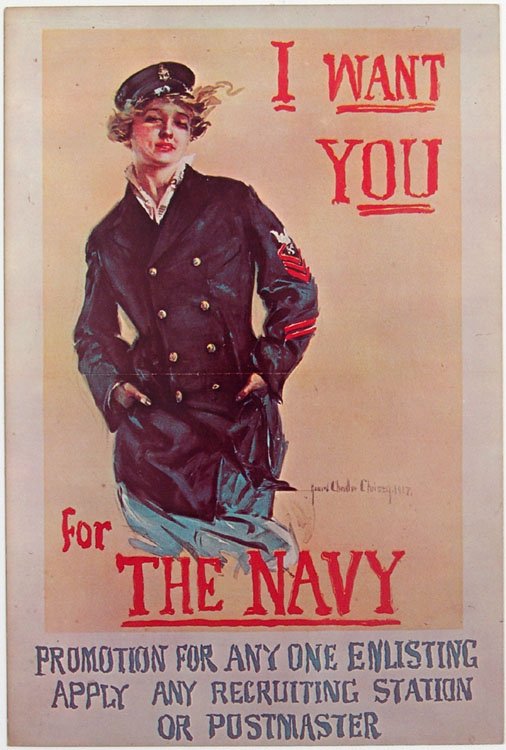 Large Vtg 1967 Postcard I WANT YOU FOR THE NAVY Christy: This is a vintage 1967 postcard featuring artwork by Howard Chandler Christy titled I Want You for the Navy. Sandy Val Graphics Ltd. SIZE: Approx. 6" x 9". Art Nouveau and Turn-of-the-Century Posters 