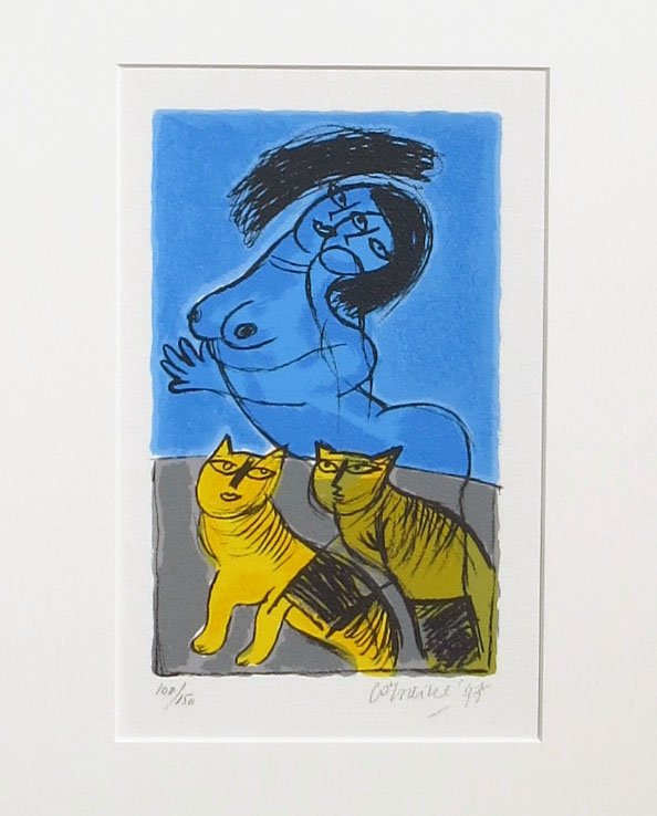 Lâ€™amour au jour le jour II: CORNEILLE Year 1997 Size 26.5/40 Signed in pencil SÃ©rigraphy