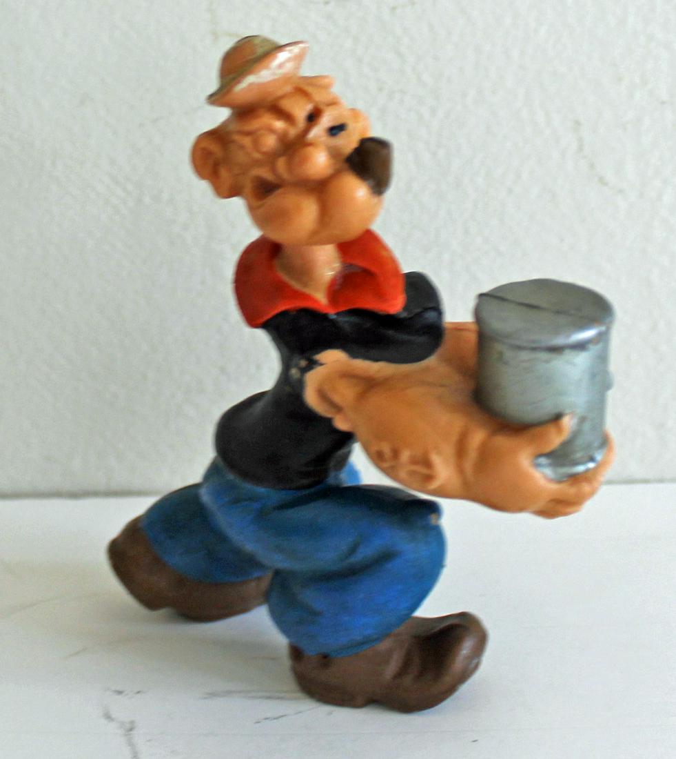 Popeye Figure: Rubber Popeye figure approx. 4" tall. Marked KFS.
