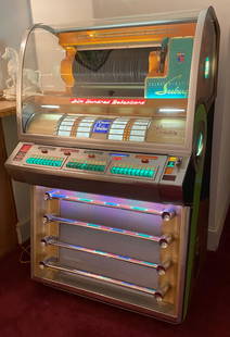 Seeburg V 200 Jukebox.  Everything works well and: Seeburg V 200 Jukebox. Everything works well and sounds good. It appears to be a recent restoration. King of the 45 play jukeboxes.