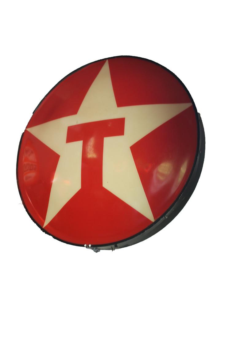 Round, Texaco Star Sign.  Light up.  Great condition. (1 of 1)