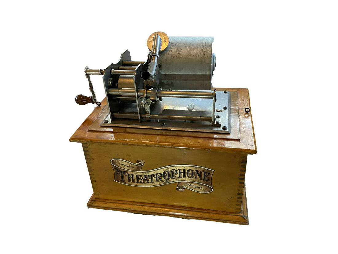 Concert size cylinder phonograph. Precision milled.: Concert size cylinder phonograph. Precision milled. All aluminum wind up mechanism. Stows away in beautifully crafted maple cabinet. Circa 1904.