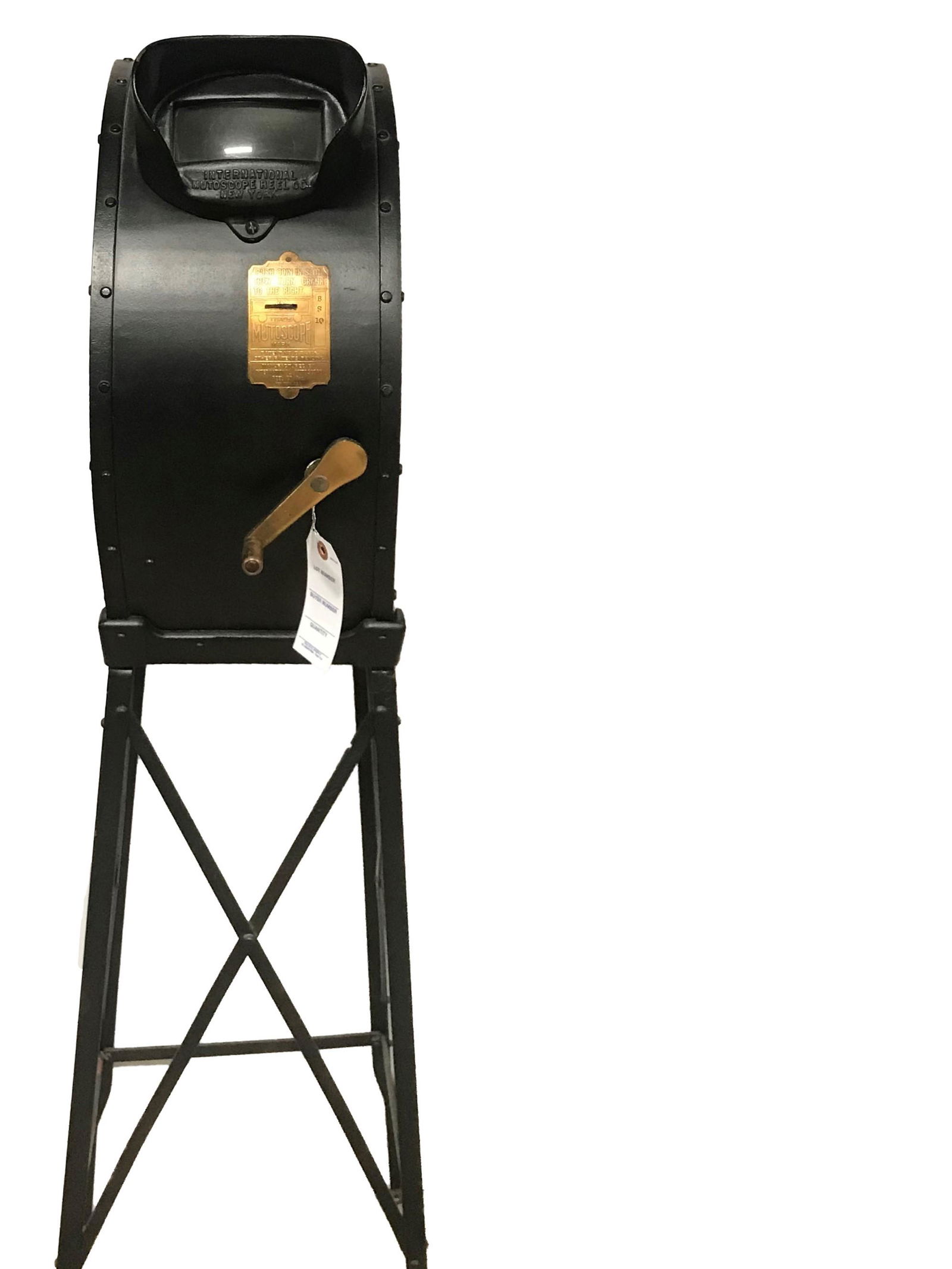 Floor model  mutoscope, metal stand.  International (1 of 1)