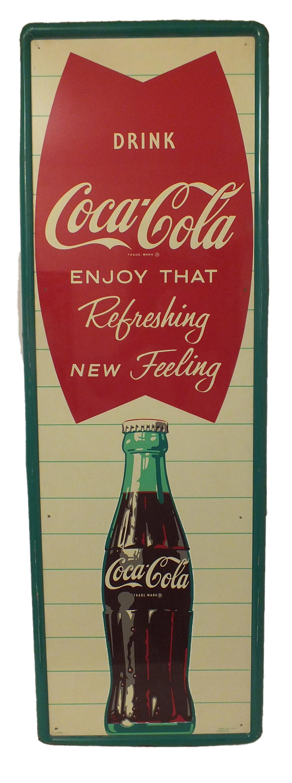 Tall metal sign with  iconic Coca Cola script and glass (1 of 1)