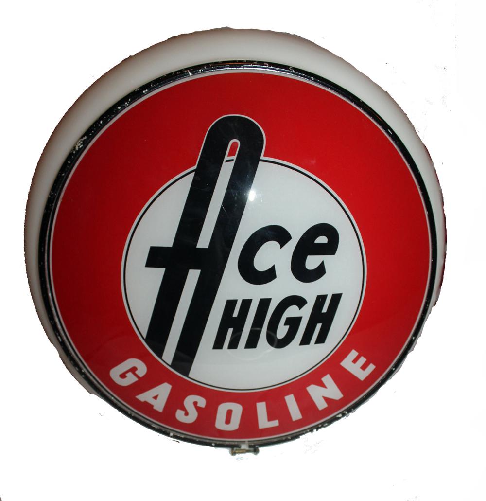 Globe for vintage gas pump with an "Ace High" lens on (1 of 1)