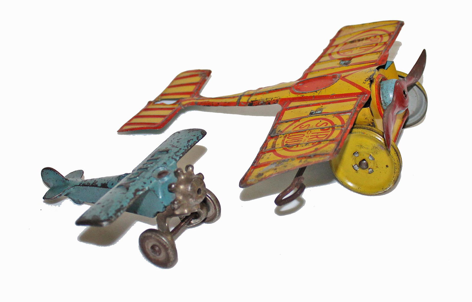 Pair of small toy airplanes.  Cast iron "Lindy" missing (1 of 1)