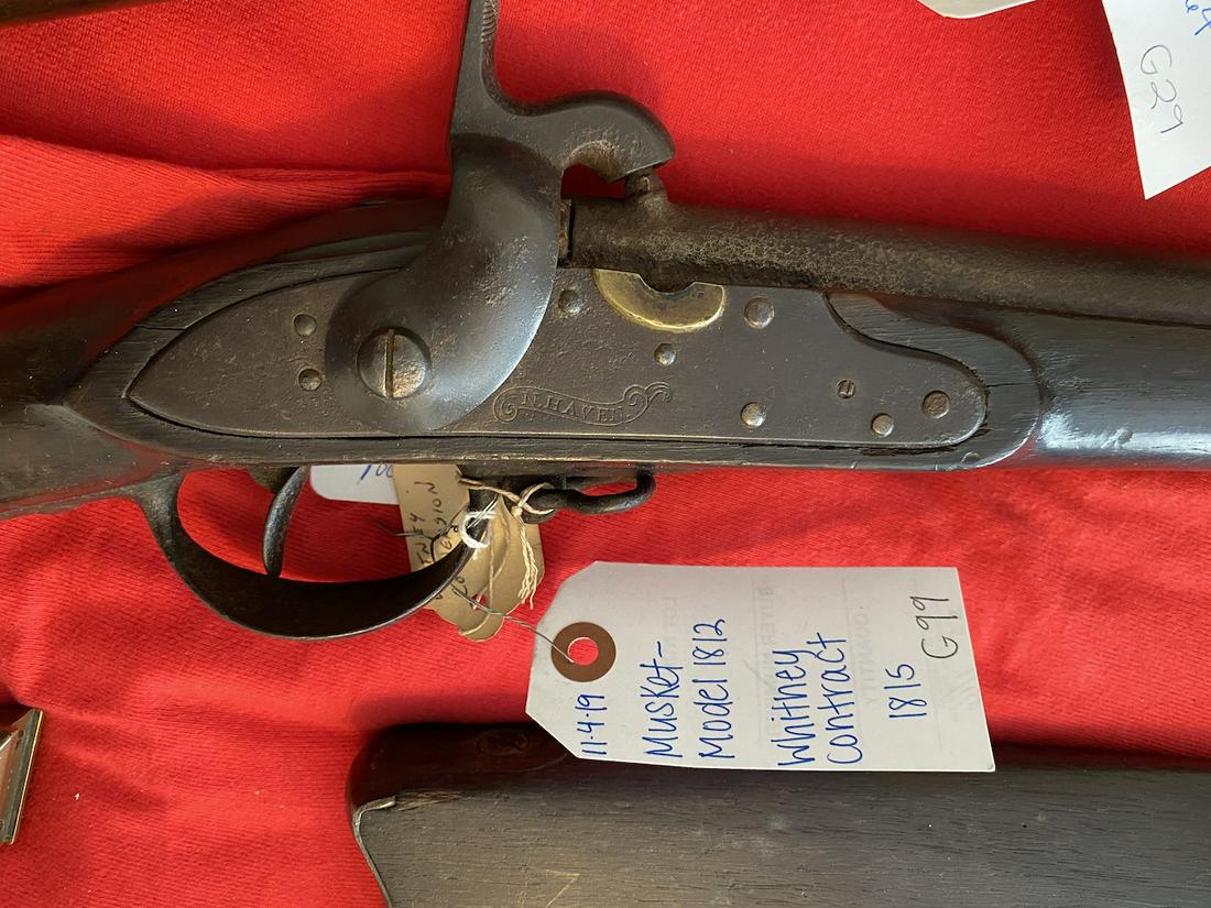 U.S. Whitney Contract Model 1812 Musket. .69 caliber: U.S. Whitney Contract Model 1812 Musket. .69 caliber Whitney converted from flintlock to percussion. Stamped 1815.Receiver marked N. Haven. Cartouche mark in stock.
