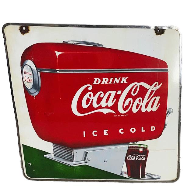 DOUBLE SIDED PORCELAIN COKE SIGN (1 of 1)
