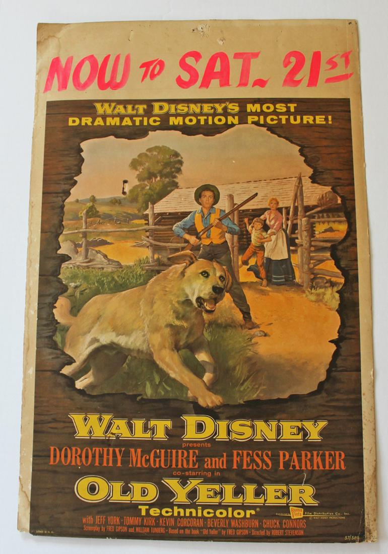 WALT DISNEY OLD YELLER MOVIE POSTER (1 of 1)
