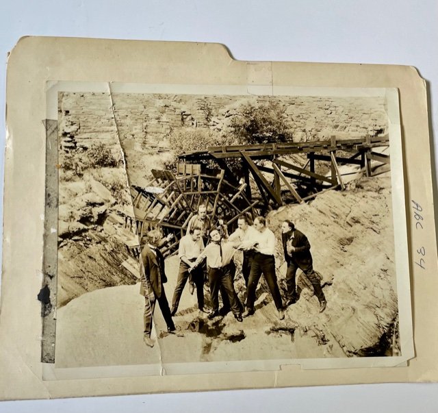 Harry Houdini-The Grim Game movie still: 8 x 10 movie still photograph has tear on left side that does not alter subject matter. Appears to be a reprint made possibly in the 50s