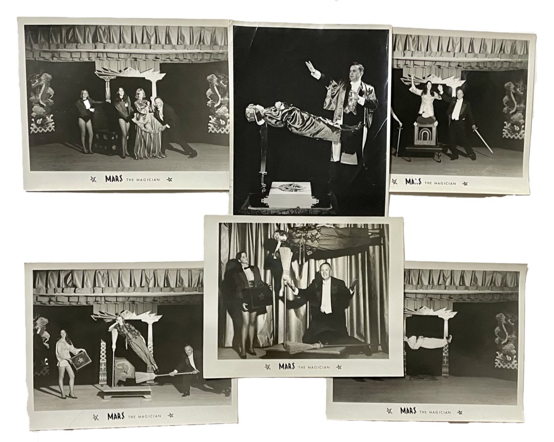 Lot of Mars The Magician Publicity photos: Five Mars the Magician 8 x 10 B & W Publicity photos