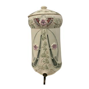 LARGE FLORAL BEVERAGE DISPENSER: LARGE FLORAL BEVERAGE DISPENSER WITH SPOUT APPROX 16H