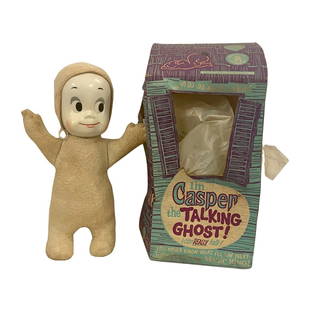 CASPER THE FRIENDLY GHOST IN BOX: CASPER THE TALKING GHOST BY MATTEL WITH BOX DRAW STRING STILL INTACT DIMENSIONS 16.5 H X 8.25W X 5.5L