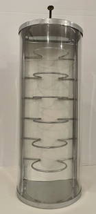DRUG STORE DISPLAY CASE FOR PIES ETC: DRUG STORE PIE DISPLAY CASE MEASURES APPROX 23H INCLUDING MOUNT