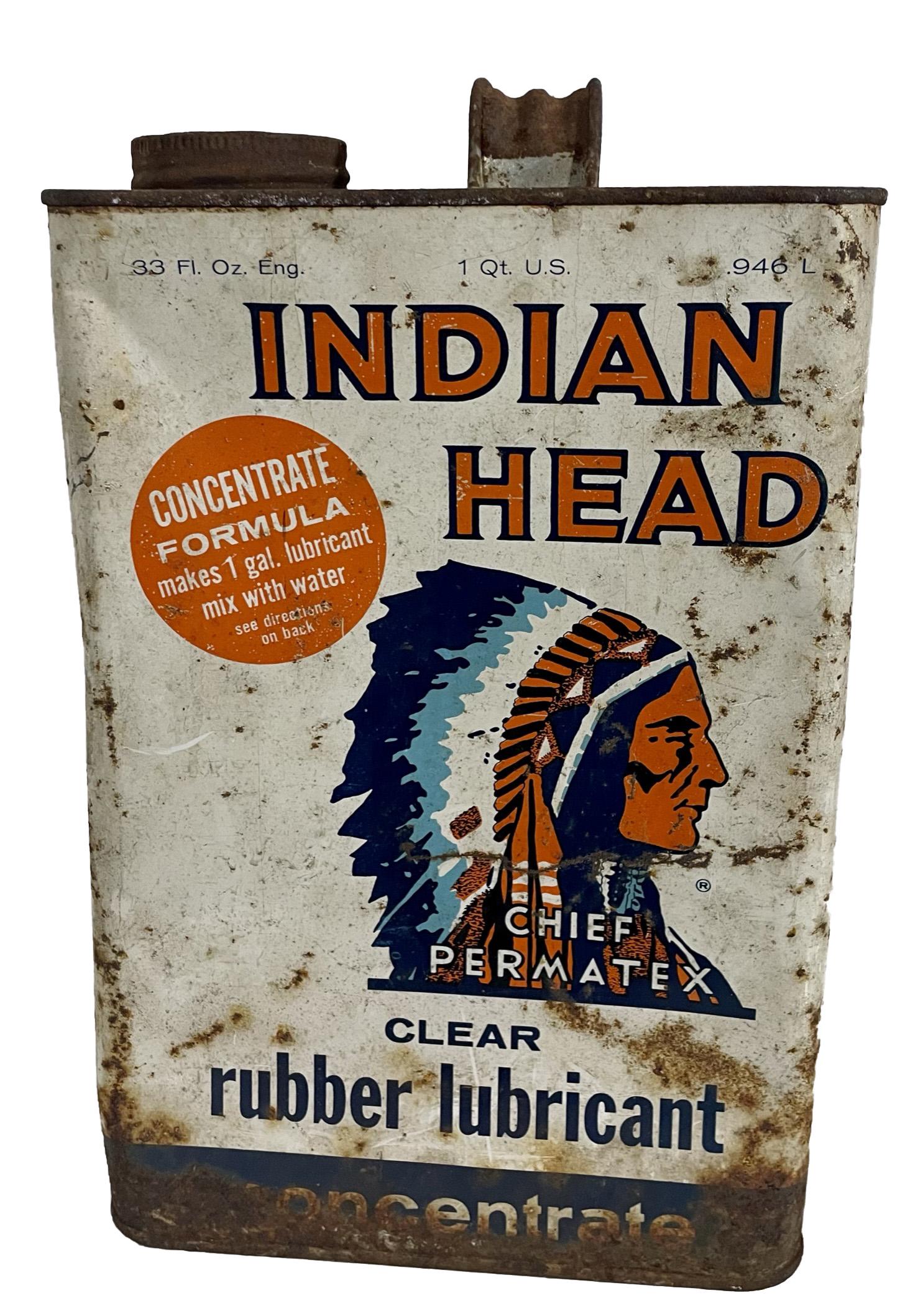 INDIAN HEAD CLEAR RUBBER LUBRICANT CAN
