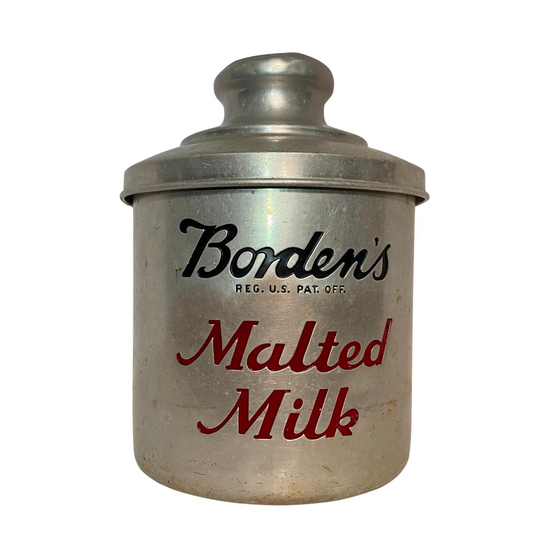 BORDEN'S MALTED MILK CONTAINER (1 of 1)
