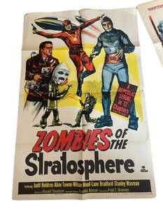 ORIGINAL ZOMBIES OF THE STRATOSPHERE POSTER: ZOMBIES OF THE STRATOSPHEREe 1952 Fred C. Brannon science fiction (sci-fi) action thriller serial Note that this serial has cool rocket men (just like in Commando Cody), funky robots, and pretty