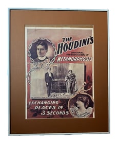 FRAMED AND MATTED LIMITED EDITION HOUDINI WINDOW CARD