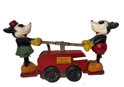 LIONEL & DISNEY MICKEY MOUSE WIND UP HAND CAR