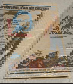 ORIGINAL NORTH TO ALASKA FOLDED ONE SHEET STARRING JOHN WAYNE