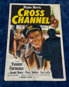 WAYNE MORRIS CROSS CHANNEL 27 X 41 ONE SHEET MOVIE POSTER