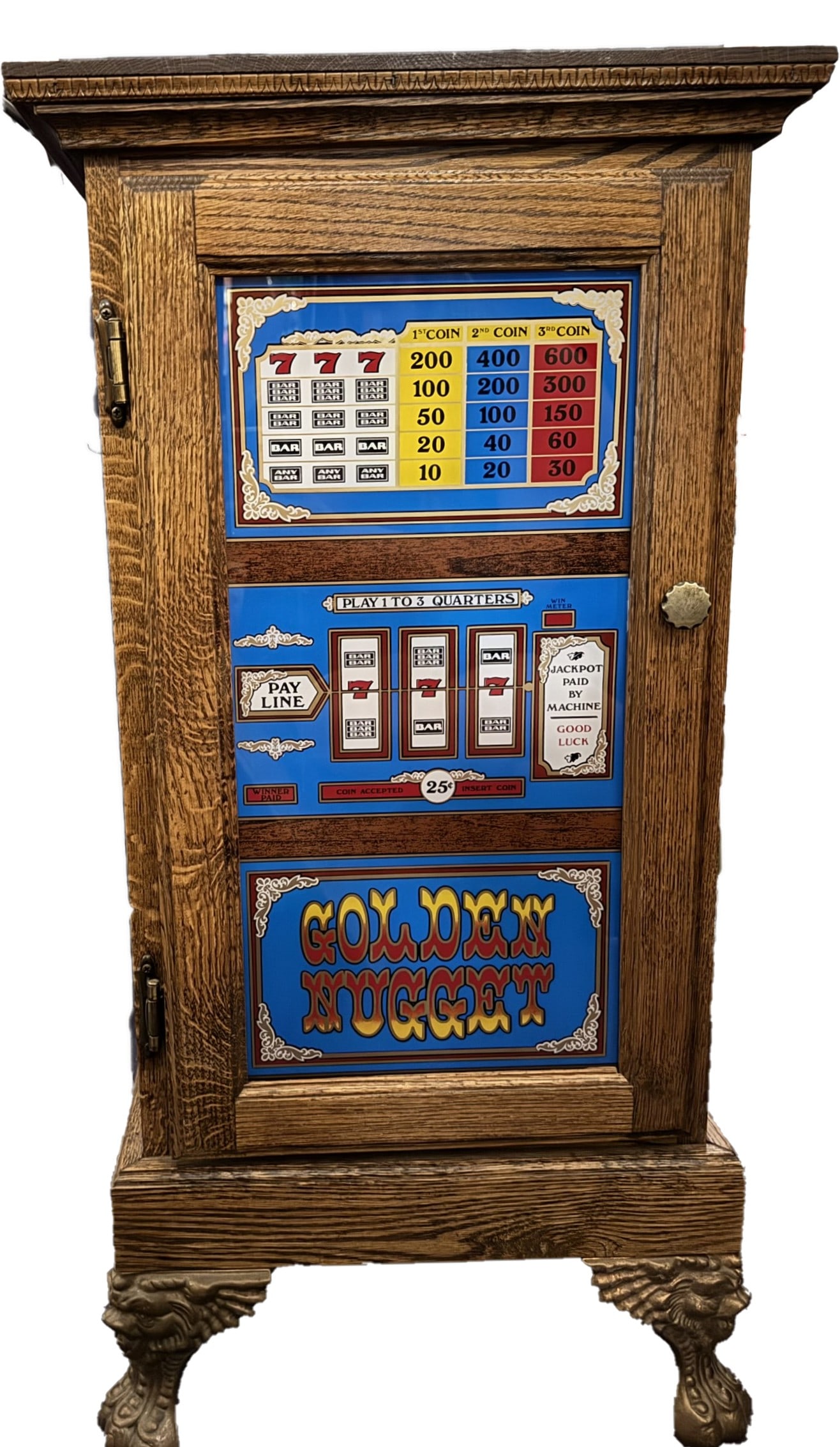 WOODEN AND GLASS GOLDEN NUGGET SLOT MACHINE TABLE (1 of 5)
