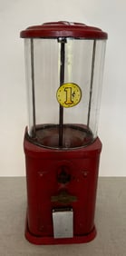 RED CAST IRON GUM BALL MACHINE