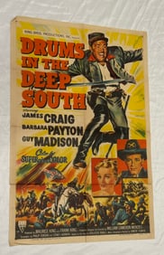 ORIGINAL DRUMS IN THE DEEP SOUTH (RKO, 1951).ONE SHEET MOVIE POSTER