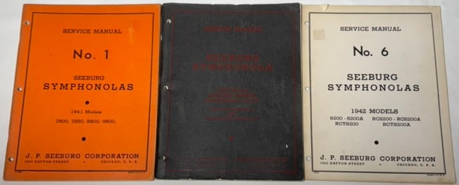 3 SEEBURG SYMPHONOLAS SERVICE MANUALS