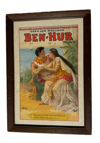 VINTAGE FRAMED POSTER ADVERTISING BEN HUR