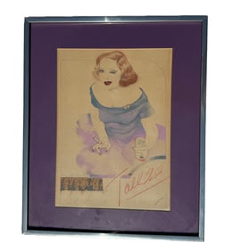 ART DECO STYLE SKETCHED ILLUSTRATION OF TALLULAH BANKHEAD