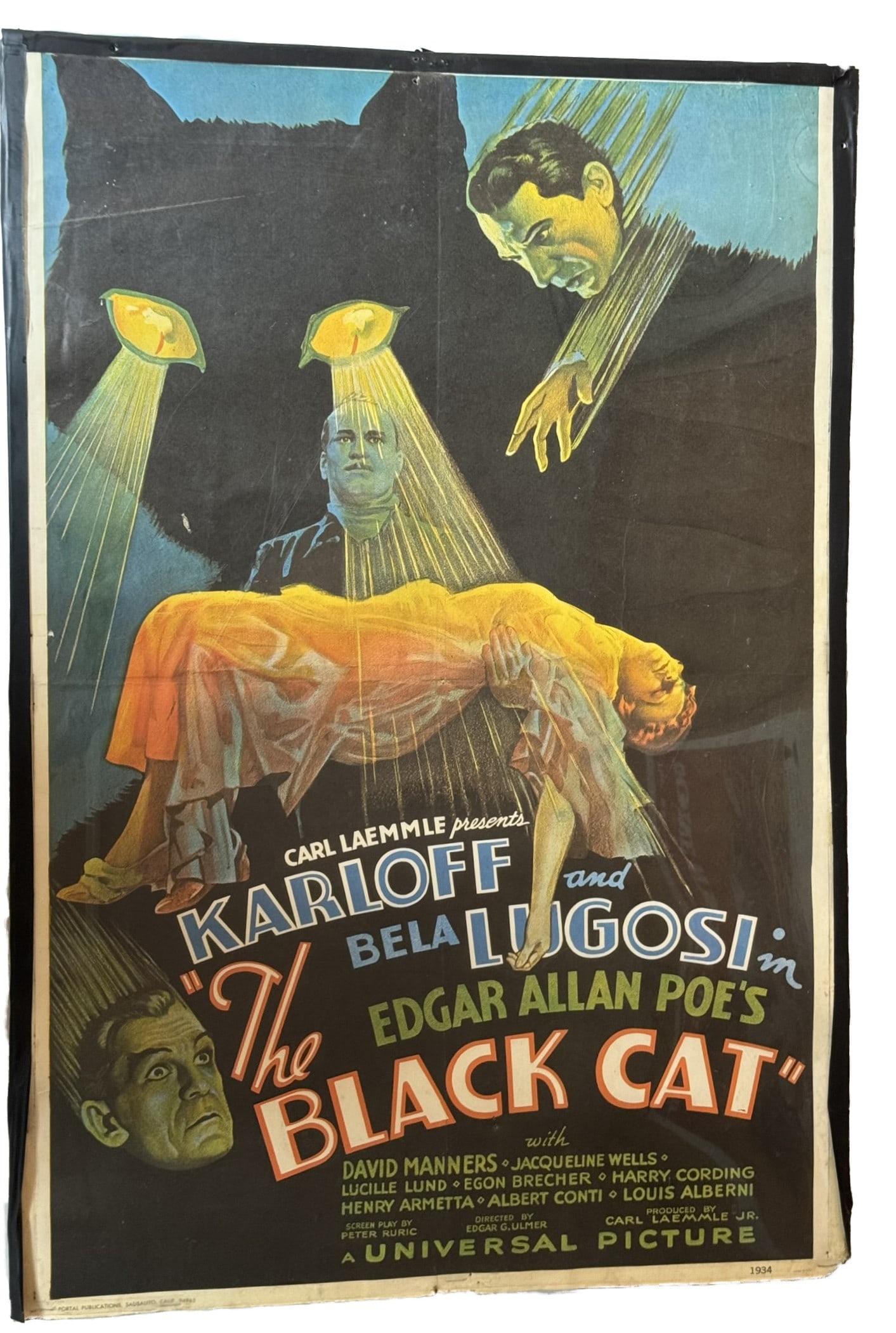 KARLOFF BELA LUGOSI THE BLACK CAT POSTER (1 of 1)