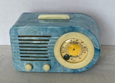 BLUE MARBALIZED CLASSIC PLASTIC RADIO