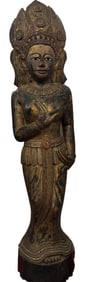 EGYPTIAN THEMED HAND CARVED WOODEN FIGURE